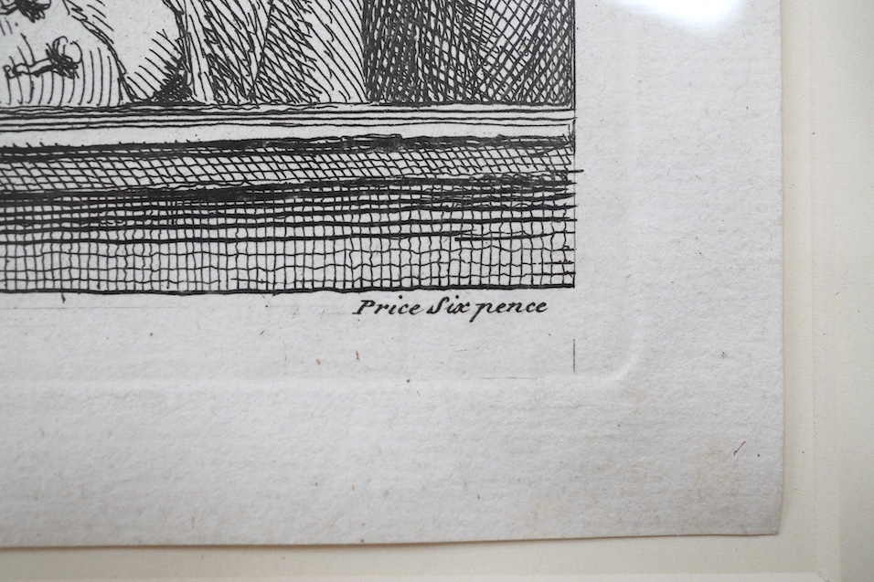 After William Hogarth (1697-1764), satirical engraving, Scholars at a lecture, published by W. Hogarth, 3rd March 1736, 25 x 21cm. Condition - fair, some discolouration and foxing